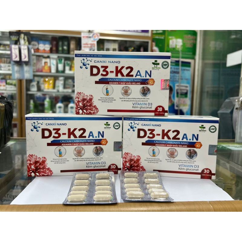 Canxi Nano D3 K2 AN (A.N) - Bổ sung Canxi, vitamin K2-D3 cho phụ nữ có thai, trẻ đang phát triển chi