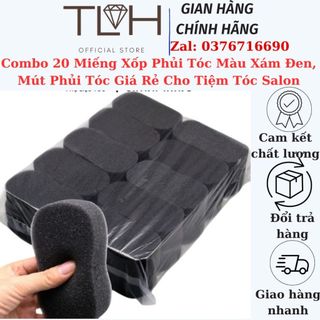 Combo 20 miếng xốp phủi tóc màu xám đen, mút phủi tóc giá rẻ cho tiệm tóc salon