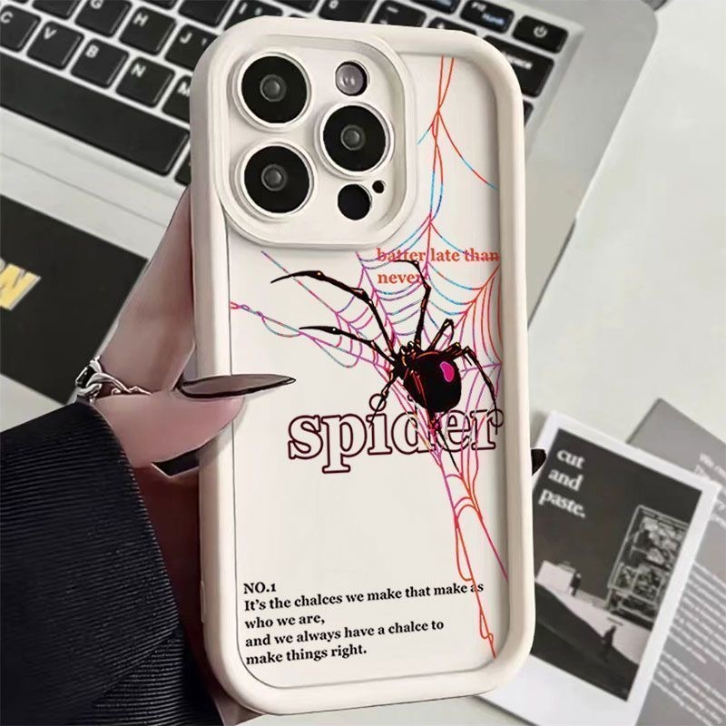 Ốp màu họa tiết spider dùng cho các mã máy Iphone 7/8plus X XSM XR XSM 11 11PRO 11PROMAX ... đến 15PROMAX