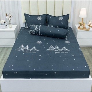 Ga Trải Giường Poly Cotton, Ga Nệm Mùa Hè Poly Cotton Kèm 2 Vỏ Gối Nằm Đủ Kích Thước Mẫu SAO ĐEN (Được Chọn Màu)