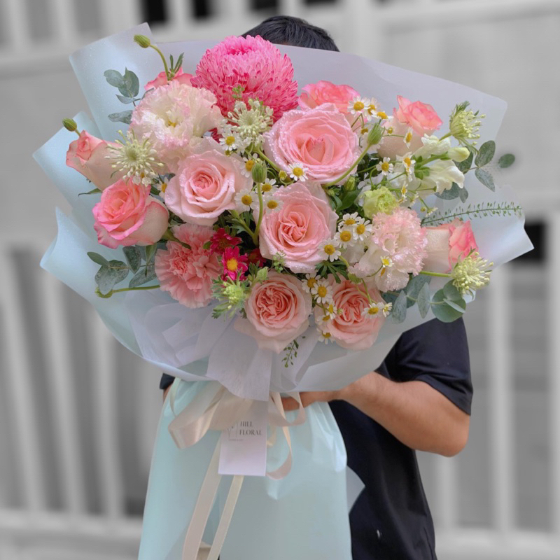 Hoa Tươi Bó Hoa Hồng Cúc Mẫu Đơn Tặng Bạn Gái