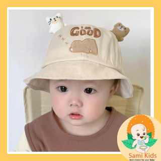 Mũ vành tròn có quai chống nắng, nón dễ thương cho bé trai bé gái 8 đến 24 tháng SAMIKIDS