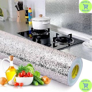 Cuộn giấy bạc dán bếp cách nhiệt, giấy bạc decal dán tường bền đẹp chống thấm