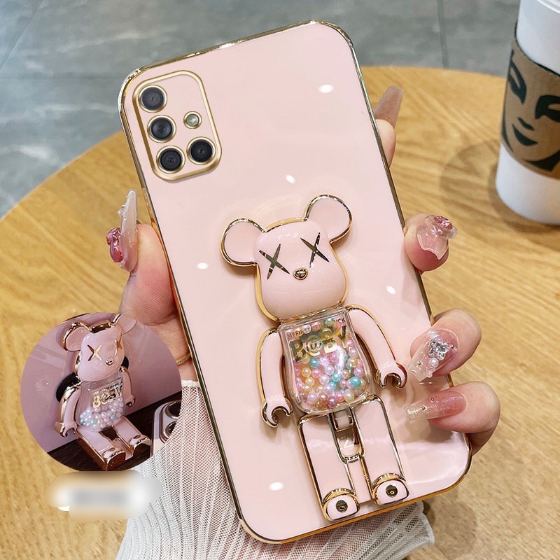 Ốp lưng cho Samsung A51 A71 M51 có giá đỡ Hình Bear Brick cho Samsung A51 A71 M51