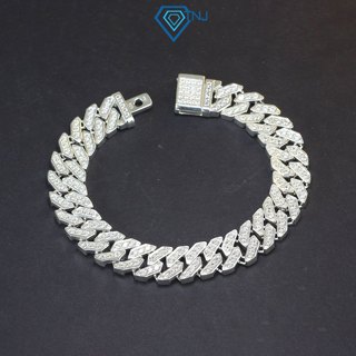 Lắc tay Cuban bạc nam bản 11mm đính đá sang trọng, cao cấp LTA0146 - Trang Sức TNJ