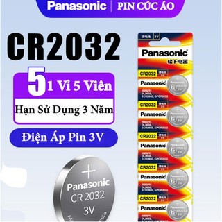Vỉ 5 pin cúc áo 3v cr-2032 panasonic chính hãng