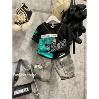 Set bộ áo thun quần Jean bé trai nặng từ 22kg - 32kg áo thun dày dăn quần Jean túi hộp mềm siêu co giãn