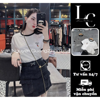 Áo Thun Nữ Micky cổ tròn, Áo Phông Cộc Tay dáng dài