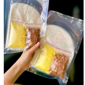 50G bánh tráng+20g bơ+20g muối tép+túi muối nhuyễn