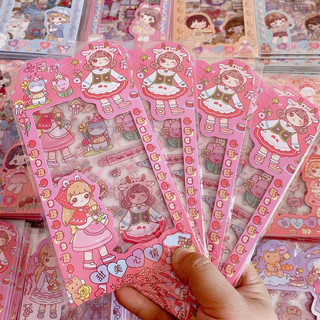 [Sỉ 5.7k] Set 4 tờ sticker búp bê trang trí
