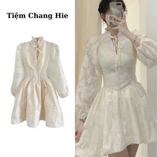 Đầm nữ thiết kế tiểu thư tay bồng hack eo | Váy nữ đi tiệc đi chơi du lịch kỉ yếu | Tiệm Chang Hie