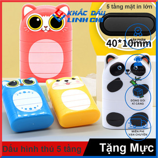 con dấu in tên bé 5 tầng 5 nội dung theo yêu cầu linh chi