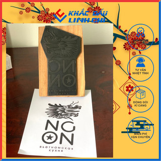 CON DẤU IN LOGO kích thước lớn, loại cán cao su siêu bền liền mực , in hộp carton hoặc túi giấy. Nhiều kích thước