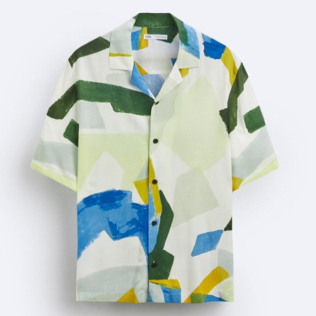 Áo sơ mi nam Zara authentic ABSTRACT PRINT size S