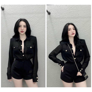  Áo Sơ Mi cúc đồng 2 túi lắp chất voan lụa mặc Sang k có đệm vai siêu đẹp 