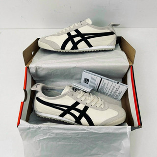  Giày Thể Thao Tiger 66 White Black Da Thật Lai Au Cao Cấp Nam Nữ Giày tiger kem đen cao cấp nam nữ 