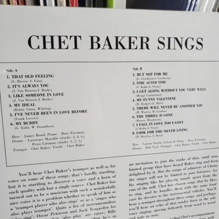Chet Baker - Sings (1954 album) vinyl 180 Gram jazz
