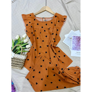 Đồ bộ lửng lụa đũi nữ, tay cánh tiên dễ thương mặc nhà freesize