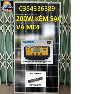 Tấm pin năng lượng mặt trời 200w mono loại tốt kèm sạch