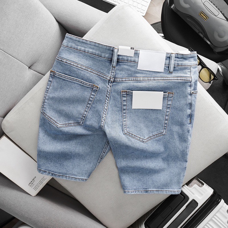Quần short jean nam xước chất bò - quần short demin lửng nam co giãn thời trang cao cấp Pn_shop90 ms224