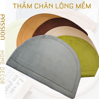 Thảm lau chân bán nguyệt lông mịn màu đơn sắc