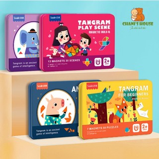 (THANH LÝ) ĐỒ CHƠI TRÍ UẨN TANGRAM NAM CHÂM SAALIN SÁNG TẠO CÓ TRANH GỢI Ý CỰC HỮU ÍCH CHO BÉ