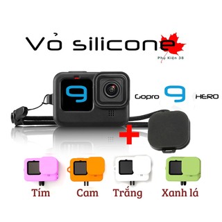 [ GOPRO 9 ] Vỏ silicon + nắp cho gopro hero 9 Black - Bộ phụ kiện gopro 9
