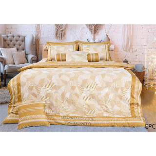 Drap Chăn ga Everon kẻ vàng ga chun mỏng chun chần vải cotton EPC 23044