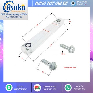 Thước thăm dầu/ kính thăm dầu/ oil level gauge máy nén khí hitachi tâm lỗ 160mm, lỗ ốc phi 12