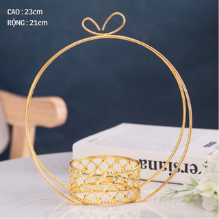 Combo 6 giỏ hoa trang trí nhà cửa mạ vàng cao cấp