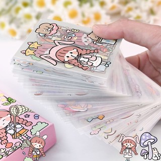 10 tấm sticker cắt sẵn cute trang trí sổ, bình nước,...