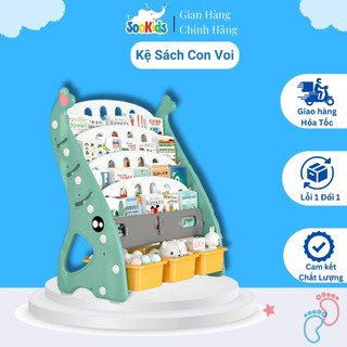 Kệ Sách Cho Bé Hình Con Voi Đa Năng Nhiều Tầng Thiết Kế Nhỏ Gọn SooKids