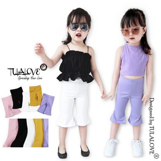 Quần Lửng Bé Gái Ống Loe Cực Yêu Cho Bé, quần ống loe Tulalove