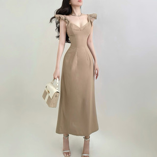 Đầm Midi Linen Tay Cánh Tiên Dáng Basic Thanh Lịch Sang Trọng