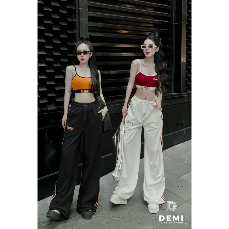 Bộ nữ thể thao, áo bra mix quần bomber Demide cá tính a29