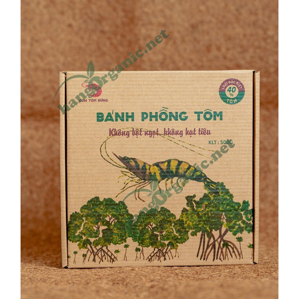 Bánh phồng tôm Con Tôm Rừng chuẩn Organic 100% loại 300gr/500gr