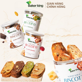 Bánh biscotti ăn kiêng nguyên cám low calories 4 Vị, bánh ngũ cốc nướng dinh dưỡng ăn kiêng lành mạnh bakerking