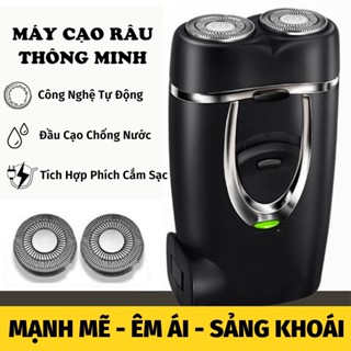 Máy Cạo Râu Mini 2 Lưỡi Cạo Nổi Máy Cạo Râu Đa Năng Đầu Cạo Chống Nước Đèn Rọi Ray ASAKI - R2