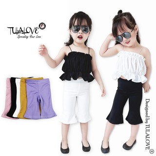 Quần Lửng Ống Loe Bé Gái Lên Dáng Cực Xinh Cho Bé, quần ống loe Tulalove