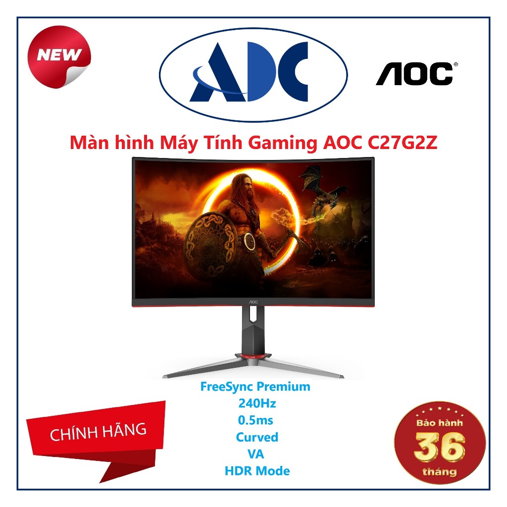 Màn hình Máy Tính Gaming AOC C27G2Z/74 (27" 240Hz 0.5ms) - Chính Hãng