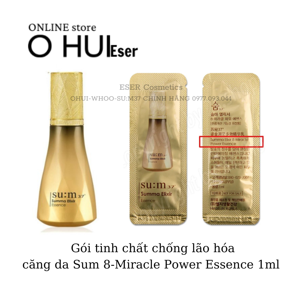 Gói tinh chất vàng chống lão hóa Su:m37 8 in 1 Summa Elixir 8-Miracle Power Essence 1ml_ESER cosmetics❤