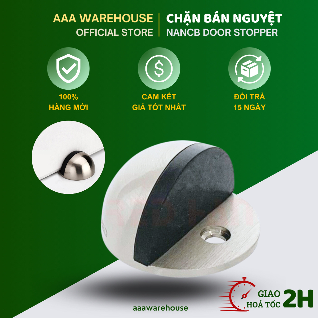 Chặn cửa bán nguyệt  giúp hạn chế va đập cho cánh cửa, an toàn - INOX304, hàng đóng vỉ
