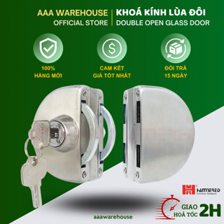 [Chính hãng] Khoá kính bán nguyệt HAMMERED cửa lùa kính cường lực 8-12mm, khoá chốt cửa kính