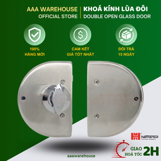 Khoá kính bán nguyệt đơn/đôi Hammered cửa lùa kính cường lực 8-12mm lùa ngang