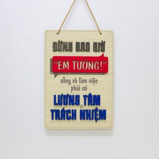 Bảng gỗ decor Đừng bao giờ em tưởng... Siêu dễ thương