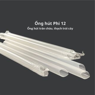 Bịch 500gr ống hút nhựa đen trắng phi 6, phi 8, phi 12 có màng bọc, ống hút trà sữa, trà trái cây