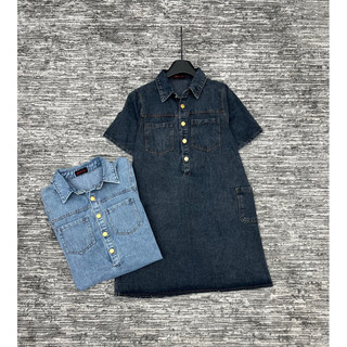Váy Jeans Nữ M14 Cổ Đức Túi Sườn Hàng QC  Chuẩn Full Size 40-85kg