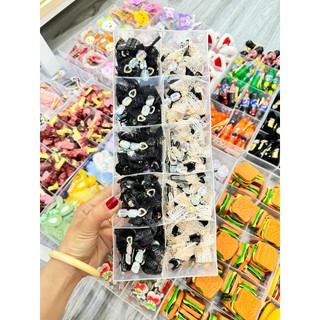 kẹp mỏ vịt nơ ren đính đá p626