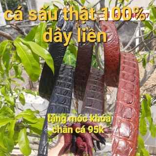 Dây liền đan viền .thắt lưng nam da cá sấu thật .hàng cao cấp.