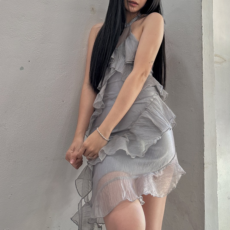 ĐẦM VOAN CỔ YẾM PHỐI BÈO- STYLE Y2k
